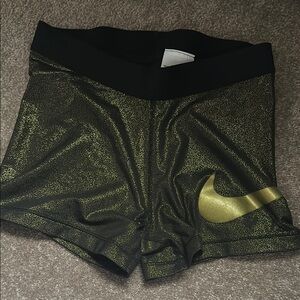 Nike Women's Black and Gold Shorts